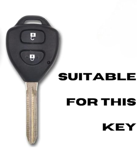 Image of TPU Car Key Cover Black & Golden Compatible for Toyota Innova, Fortuner, Corolla, Camry (Toyota, 2 Button Remote Key)