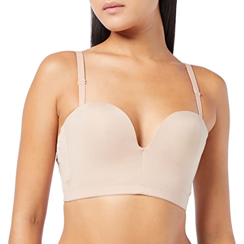 Wonderbra Sujetador sin Espalda para Mujer, Beige, 90C