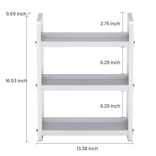 Image of HNRLOY Bathroom Counter Organizer,Bathroom Countertop Organizer,Counter Shelf,Countertop Storage,Organization and Storage,Makeup Shelf,Sink Caddy(Grey 3 Tier)