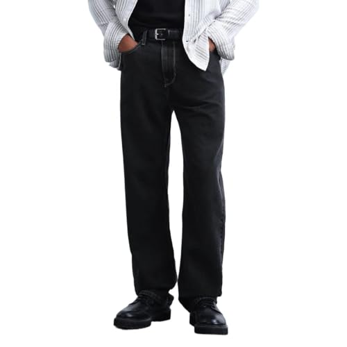 Image of Flying Machine Men's Loose Fit Jeans| Solid | Mid Rise | Stretchable | Jeans for Man