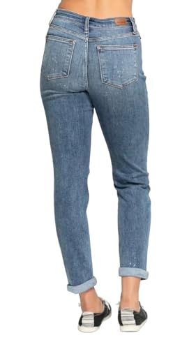 Judy Blue High Rise Bleach Splash Boyfriend Jeans 823462