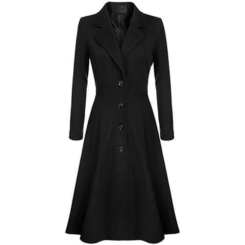 Maiyifu-GJ Women's Winter Warm Wool Dress Overcoat Notch Lapel Single Breasted Coat Elegant Lapel Long Trench Coat Jacket3