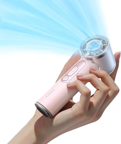 Image of TORRAS COOLiFY iva Handheld Fan with Ice Cooler, [Chill by 50F], 0-100 Adjustable Speed, Super Mini Powerful Portable Fan 4900mAh Rechargeable, Hand Fans, Gifts for Women, Pink