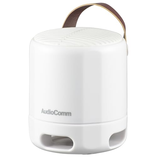 オーム電機AudioComm ポータブルスピーカー ワイヤレススピーカー Bluetooth5.3 ワイヤレスラウンドスピーカー ホワイト ASP-W125N-W 03-2386 OHM