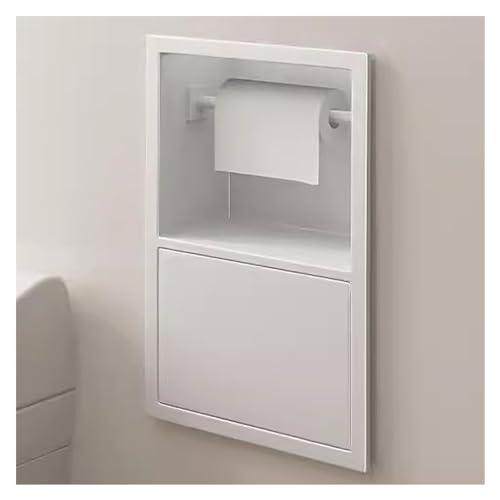 Porta carta igienica da incasso, inserto for nicchia doccia, nicchia for parete doccia, mobiletto portaoggetti for WC for bagno, camera da letto, hotel(Milk)