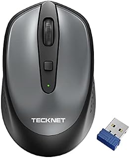 TECKNET Wireless Mouse for Laptop, 2.4G Cordless USB Mouse Portable Computer Mouse, 3 Buttons, 2000 DPI with 3 Adjustable Levels for Windows XP/10/8/7 MAC/Notebook, PC, Computer Office Home Work