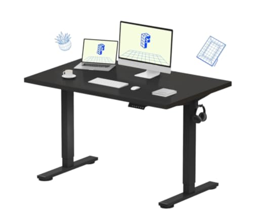 Image of FLEXISPOT SuperGo SE1 Premium Standing Desk | Anti-Collision Detection | 5Y Warranty | 80 KG | Ergonomic Electric Height Adjustable Sit Stand Table (Black-Black, 120x75CM)
