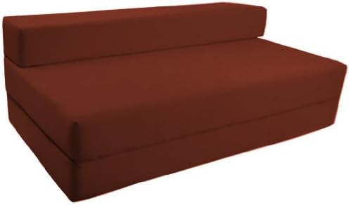 Ready Steady Bed | Comfortable Supreme Quality 100% Cotton Double Fold Out Z Bed Chair Futon. Soft, Comfortable & Lightweight with a Removable Cover (Wine)