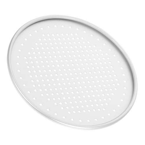 JECOMPRIS Bandeja Hornear Pizza Redonda de Aluminio Reutilizable para Pizza Pasteles y Panes Accesorio Multifuncional para Cocina