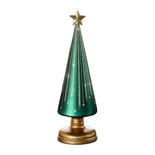 Luces centelleantes en árbol de Navidad verde con botón único 8