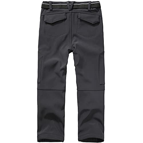Linlon Kids Boys Girls Youth Waterproof Hiking Ski Snow Pants Elastic Waist Warm Insulated Pants,9037-Grey-Xl thumb #1