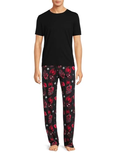 Marvel Spider-Man Men's Miles Morales Mask Allover Print Adult Sleep Bottoms Pajama Pants3