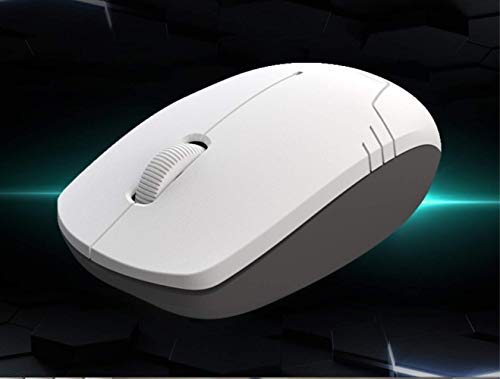 Ratón inalámbrico 2.4G blanco para oficina y juegos, mini mouse fotoeléctrico