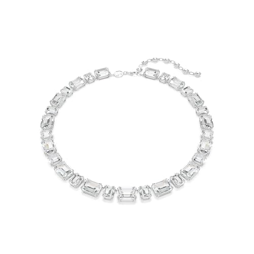 Swarovski Millenia Tennis Necklace, Octagon Cut, Clear, Rhodium Finish