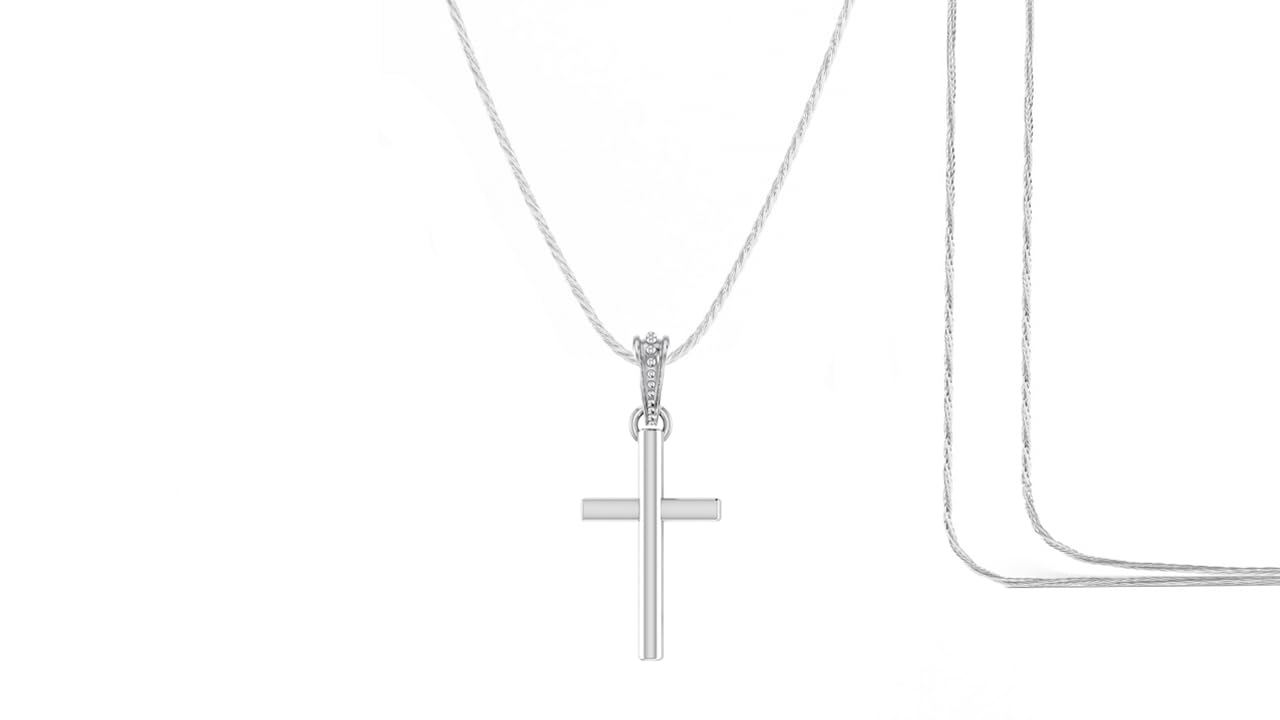 AKSHAT SAPPHIRESterling Silver (92.5% purity) God Jesus Chain Pendant (Pendant with Chain) for Men & Women Pure Silver Lord Isa Masih Chain Locket for Good Health