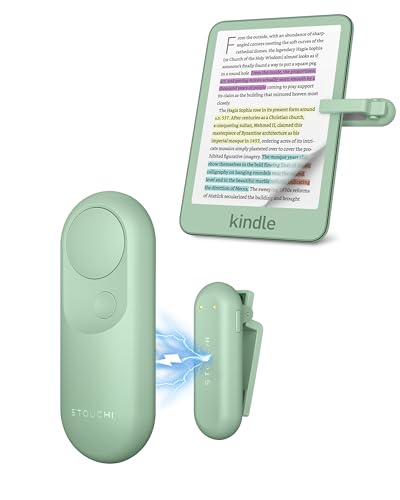 Stouchi Fernbedienung Seitenwenden zum Lesen für Kindle, Tolino, Paperwhite, Colorsoft, Oasis, Scribe eReader Zubehör, Magnetischer Clicker Page Turner Umblättern für Kindle, iPad, Tablet-Grün