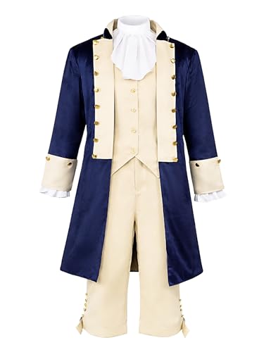 Kofero 5Pcs Founding Father Costume Adult Colonial-Era Military George Washington Alexander Hamilton Revolutionary Outfit