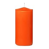 3'' x 6'' Patrician, Round, Unscented Wax , Pillar Candles (Orange)