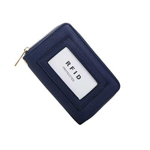 Facai RFID Credit Card Holder for Women - Small Wallet Women with ID Window - Card Holder Wallet Navy2