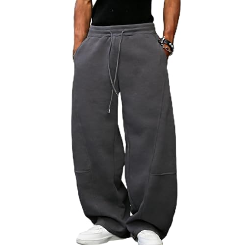 Image of Mens Baggy Sweatpants Casual Loose Elastic Waist Pants Streetwear Joggers with Pockets