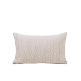  MADURA - Housse de Coussin Lenio Décoration pour Maison Salon Chambre Canapé - Idée Cadeau en Tissage épais laineux Naturel 28x47 cm