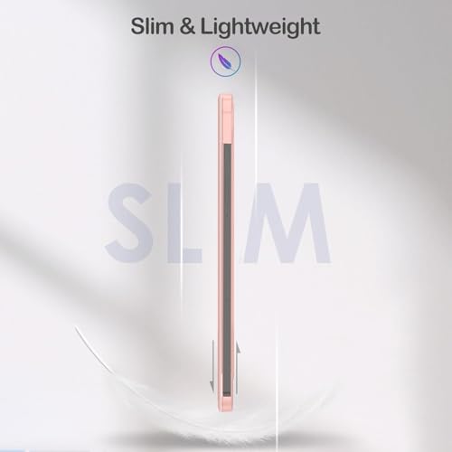 Image of MOCA Case for Samsung Galaxy Tab S10 Plus / S9 Plus 12.4-Inch, Translucent Back Tri-Fold Stand Cover, Supports S Pen Charging, Auto Wake /Sleep, Protective PU + PC Tablet Case (Rose Gold)