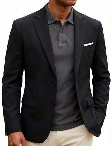 Image of Barry.Wang Mens Casual Blazer Suit Jacket Two Buttons Sport Coat Lightweight Homecoming Business Daily Wedding Dress