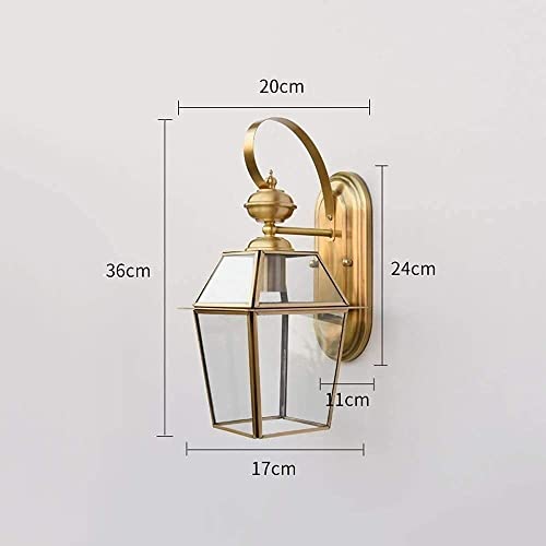 Aplique de pared de cobre con difusión de luz 360 de vidrio transparente 6