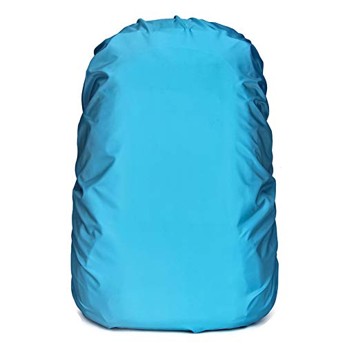Evotopf Waterproof Backpack Rain Cover with Adjustable Anti Slip Buckle Strap & Sliver Coating Reinforced Inner Layer for Camping, Hiking, Traveling, Hunting, Biking and More, 40-50L(Azure)