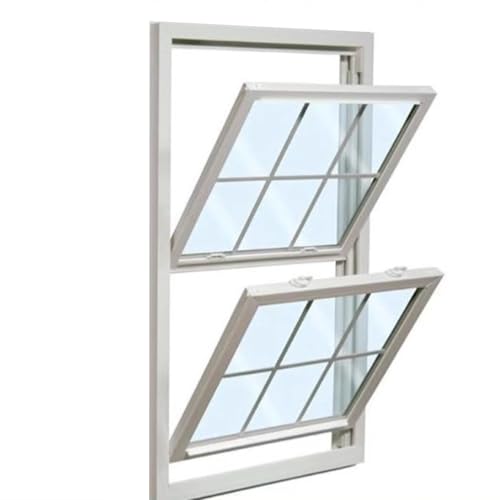 WhamtL White Double Hung Window with Hollow Tempered Glass, Aluminum