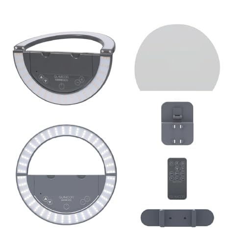 Anneau lumineux LED GLAMCOR Sunrise ECO Plus Pro Kit gris avec trépied de table intégré