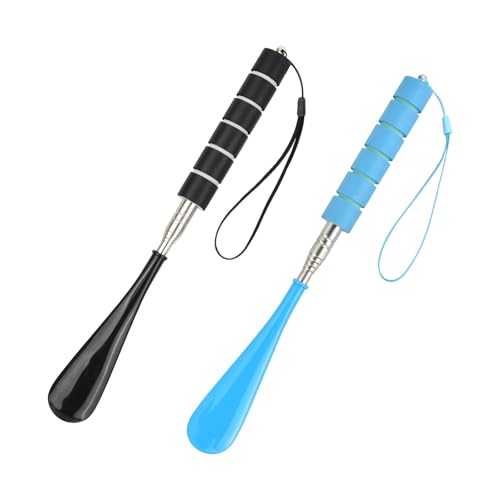 Amexo 2 Piezas Calzador de Zapatos Largo, Telescópico 30-71cm Calzador Retráctil Calzador de Zapatos Largo con Asa Antideslizante y Cordón para Niños y Personas Mayores Calzador (Negro, Azul) Amexo 2 Piezas Calzador de Zapatos Largo, Telescópico 30-71cm Calzador Retráctil Calzador de Zapatos Largo con Asa Antideslizante y Cordón para Niños y Personas Mayores Calzador (Negro, Azul)