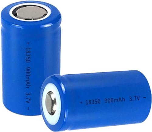 IEVEDIVB 18350 3 .7V Rechar 900mAh Large Capacity Ion Rechar Batteries Batteries for LED Devices (Button Top) 2 Pcs