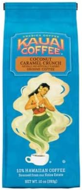 Kauai Coffee, Coconut Caramel Crunch, Ground Coffee, 10oz Bag (Pack of 2)