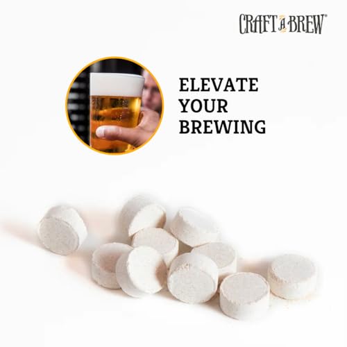 Craft A Brew - Whirlfloc Tablets - Brew Clearer Beer - For At Home Beer Brewing - Reduces Haze of At Home Brewed Beer - Blend of Irish Moss & Purified Carrageenan - Use on Brew Day - 10 Count Tablets