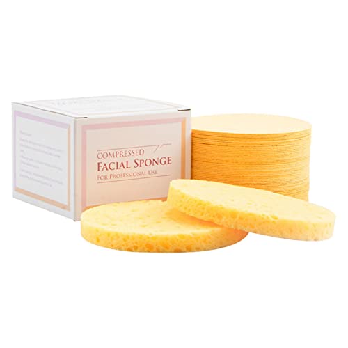 Hedear Esponjas Faciales, 50 esponjas faciales de celulosa Natural comprimida, Esponjas faciales Naturales, esponjas de SPA Suaves para desmaquillar, masajes, Almohadillas de Limpieza Facial