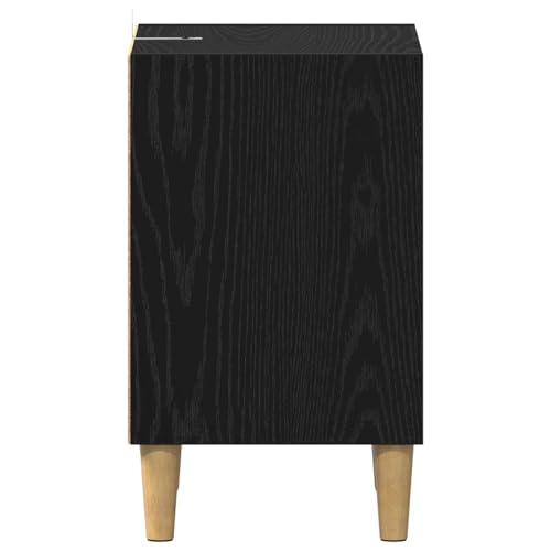 Table d'appoint pour chambre à coucher au look chaleureux aspect chêne et noir - 8