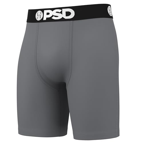 PSD Underwear Mens Boxer Briefs - Solid Basics, Standard Length Pack & Singles, Soft & Breathable Boxer Briefs for Men