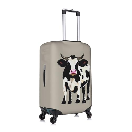 Cow Black Spot Print Luggage Cover For Suitcases, Travel Case Protector, Simple & Convenient Installation3