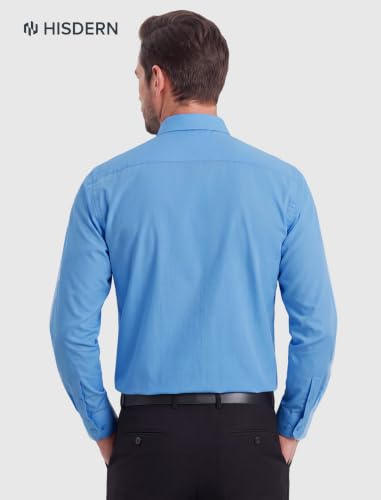 Image of HISDERN Mens Dress Shirt with Tie Pocket Square Set Classic Button Down Shirt Matching Tie Long Sleeve Shirts