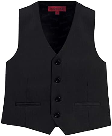 Gioberti Boy's 4 Button Formal Suit Vest, Black, Size 14