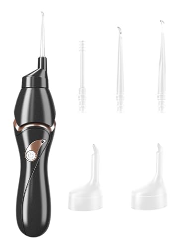 耳かき みみかき 光る耳かき 耳かきライト LEDライト付き耳かき 耳掃除 耳?き USB充電式 耳垢除去 耳垢吸盤 子供&大人用 LEDライト付き(ブラック)