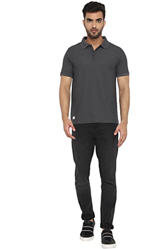 Image of Deniklo Men's Cotton Rich Half Sleeve Regular Fit Solid Polo T-Shirt (Available in Plus Size)