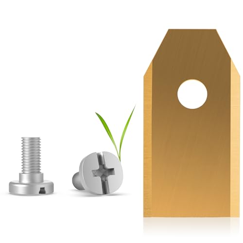 ECENCE 30 Cuchillas Robot Cortacésped de titanio Acero Inoxidable compatible con Husqvarna Automower Gardena McCulloch Rob Flymo Yardforce Matrix Grizzly Brast + Tornillos