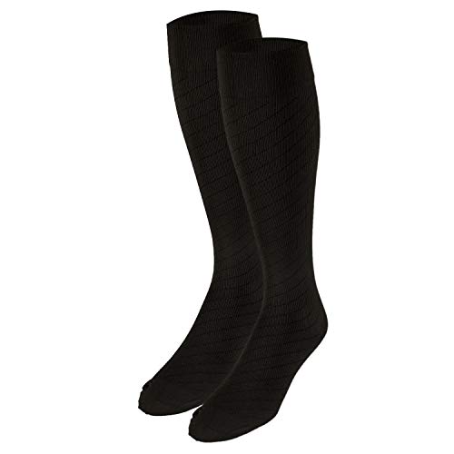 Image of Truform Travel Compression Socks for Men and Women, 15-20 Knee High Over Calf Length, Brown, Medium