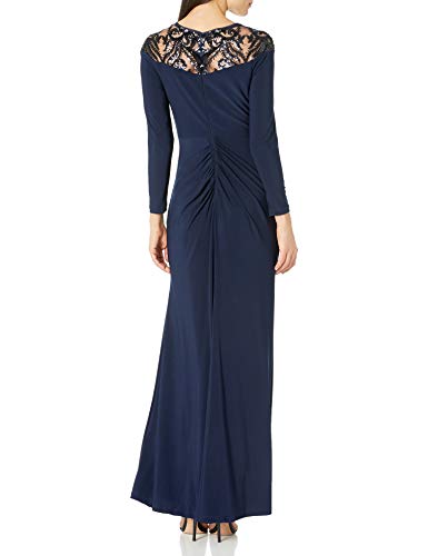 Image of Adrianna Papell Draped Jersey Gown with Sequin Yoke