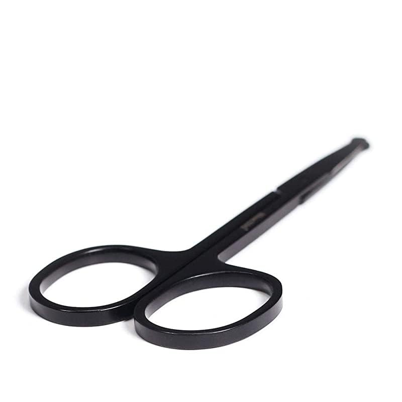 SWASCO Nose Hair and Eyebrows Hair Cutting Curved Grooming Scissor | Precision Curved Blade Scissor for Beard, Mustache & Facial Hair| Blunt Round Tip Safely Non-Rusting Nasal Scissors | Silver 1