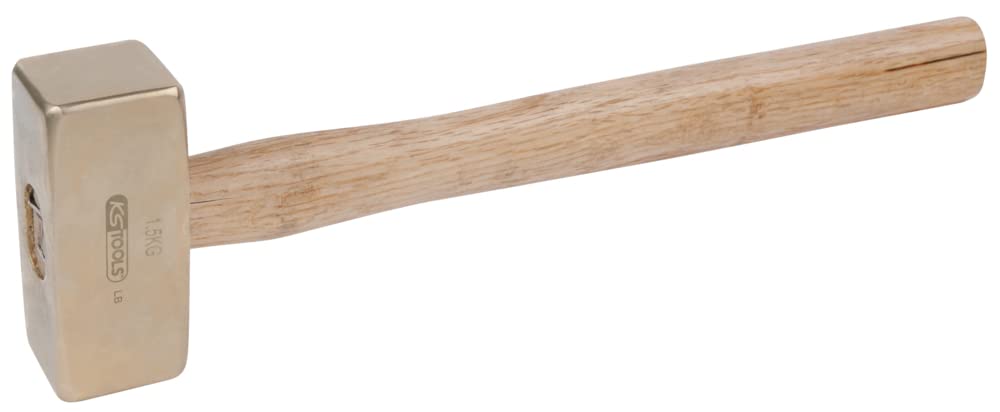 KS Tools 963.2050 - Massette - Manche Hickory - Tête 1000g, 400mm - Gamme BRONZEplus - Antidéflagrant - Alliage Aluminium-Bronze