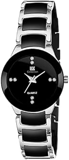 IIK COLLECTION Watches for Women Round Studded Dial Girls Watches |Analogue Movemnet Ladies Watch|Long Battery Life| Adjustable Bracelet Chain Strap|Double Lock Clasp Safety Watches for Girls.