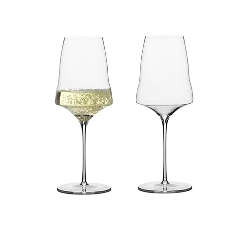 NireHoris vitvinsglas/champagnebägare (2 stycken), Gabriel-glas, roliga vinglas som vin present för kvinnor och män (vitvinsglas 530 ml)